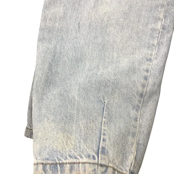 Zara Pleated Slouchy Barrel Leg Jeans Sz 0 Light Wash High Rise 100% Cotton - Picture 7 of 8